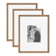 thumbnail image 1 of Kate and Laurel Calter Modern Wall Picture Frame Set of 3, 16x20 matted to 8x10, Brown, Modern Three-Piece Frame Set for Gallery Wall Frame Set in Living Room Wall Decor, 1 of 9
