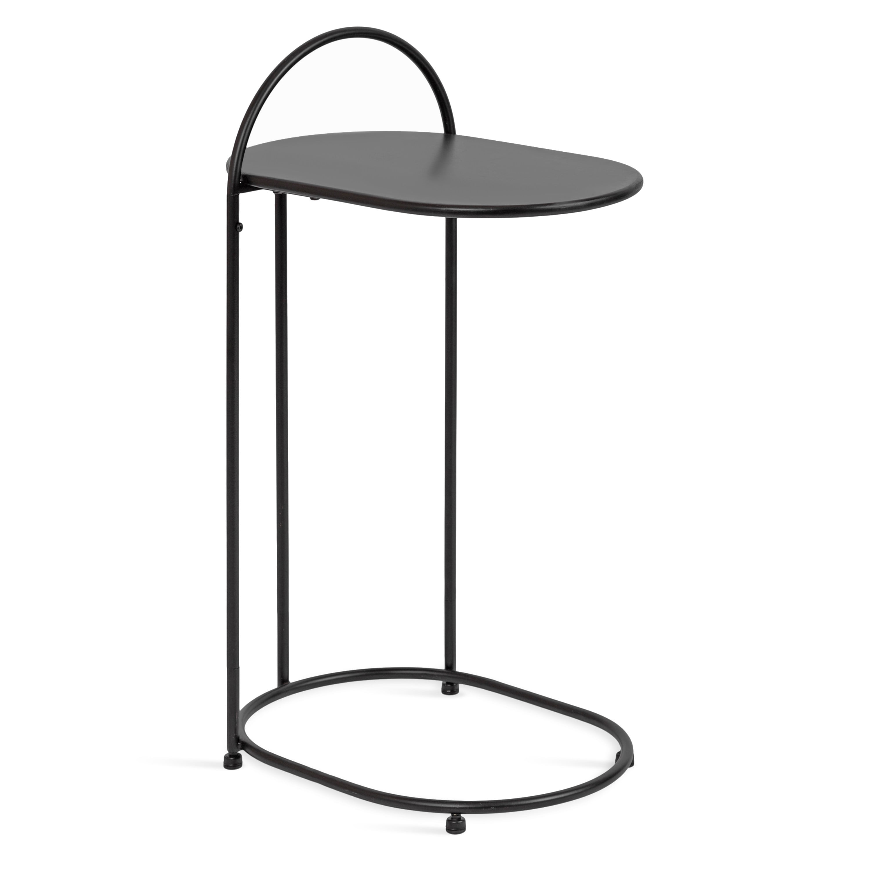 Kate and Laurel Caplan Modern CTable End Table, 20 x 14 x 33, Black