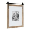 thumbnail image 1 of Kate and Laurel Cates Farmhouse Wooden Picture Frame, 21x26 Matted to (1) 8x10, Rustic Natural Brown, Photograph Frame Fitting One 8x10 Image with Barn Door-Inspired Design, 1 of 8