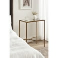 thumbnail image 1 of Kate and Laurel Catriona Modern Glam Metal Skinny Side Table, 19 x 11 x 24, Gold, Rectangular Slim Living Room End Table with Unique Geometric Base for Use as Bedroom Accent or Entryway Decor, 1 of 9