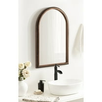 Kate and Laurel Chaston Vintage Beaded Arch Wall Mirror, 20 x 30, Antique Bronze, Traditional Ribbed Vintage Bathroom Mirror for Over Sink or for Use as Living Room Wall Decor