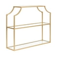 thumbnail image 1 of Kate and Laurel Ciel Modern Glam Wide Two-Tier Wall Shelf, 24 x 20, Gold, Tiered Bathroom Shelves for Over the Toilet Storage or Bedroom Makeup Organizer, 1 of 9