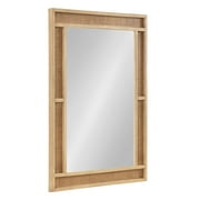 Kate and Laurel Corah Modern Rectangle Rattan Mirror, 26 x 36, Natural Wood, Decorative Wooden Wall Mirror with Authentic Rattan Frame for Bathroom Vanity Mirror