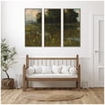 thumbnail image 1 of Kate and Laurel Cowslips in a Meadow Marshes 1899 Dabrowa Dabrowski 3 Piece Framed Canvas Wall Art Set by Nostalgia Prints, Sylvie Walnut Traditional, Landscape Art for Wall Decor, 1 of 8