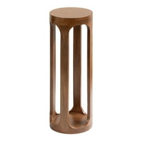 Kate and Laurel Dahl Wooden Round Drink Table, 8 x 23, Walnut Brown, Mid-Century Modern Circle Wood Accent Pedestal Table for Living Room Plant Stand or Small Bedroom Nightstand