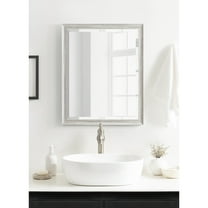 Kate and Laurel Dalphia Traditional Framed Rectangle Bathroom Vanity Mirror, 22 x 28, Greywash, Farmhouse Rectangular Bathroom Mirror for Over Sink or for Use as Entryway or Living Room Decor