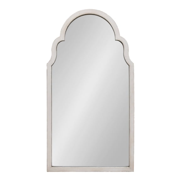 Kate and Laurel Damara Moroccan Scalloped Wall Mirror, 26 x 48, White, Decorative Mirror with Unique Shape and Distressed Finish for Farmhouse-Style Wall Decor