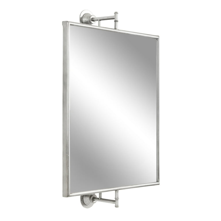 Lorell Hanging Mirror - Rectangular - Silver - 1 Each Lorell Hanging Mirror - Rectangular - Silver - 1 Each