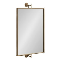 Kate and Laurel Darbridge Traditional Rectangle Pivot Mirror, 24 x 40, Antique Gold, Vintage Adjustable Rectangular Bathroom Wall Mirror for Use Horizontally or Vertically