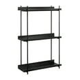 thumbnail image 1 of Kate and Laurel Dominic Modern Metal Bathroom Shelf, 20 x 7 x 30, Black, Contemporary Sleek 3-Tier Floating Shelves for Wall Decor, Display, and Over Toilet Storage, 1 of 9