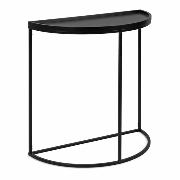 Kate and Laurel Dorrah Modern Round Console Table, 28 x 14 x 30, Black, Contemporary Half-Circle Entryway Table for Storage, Organization, and Display