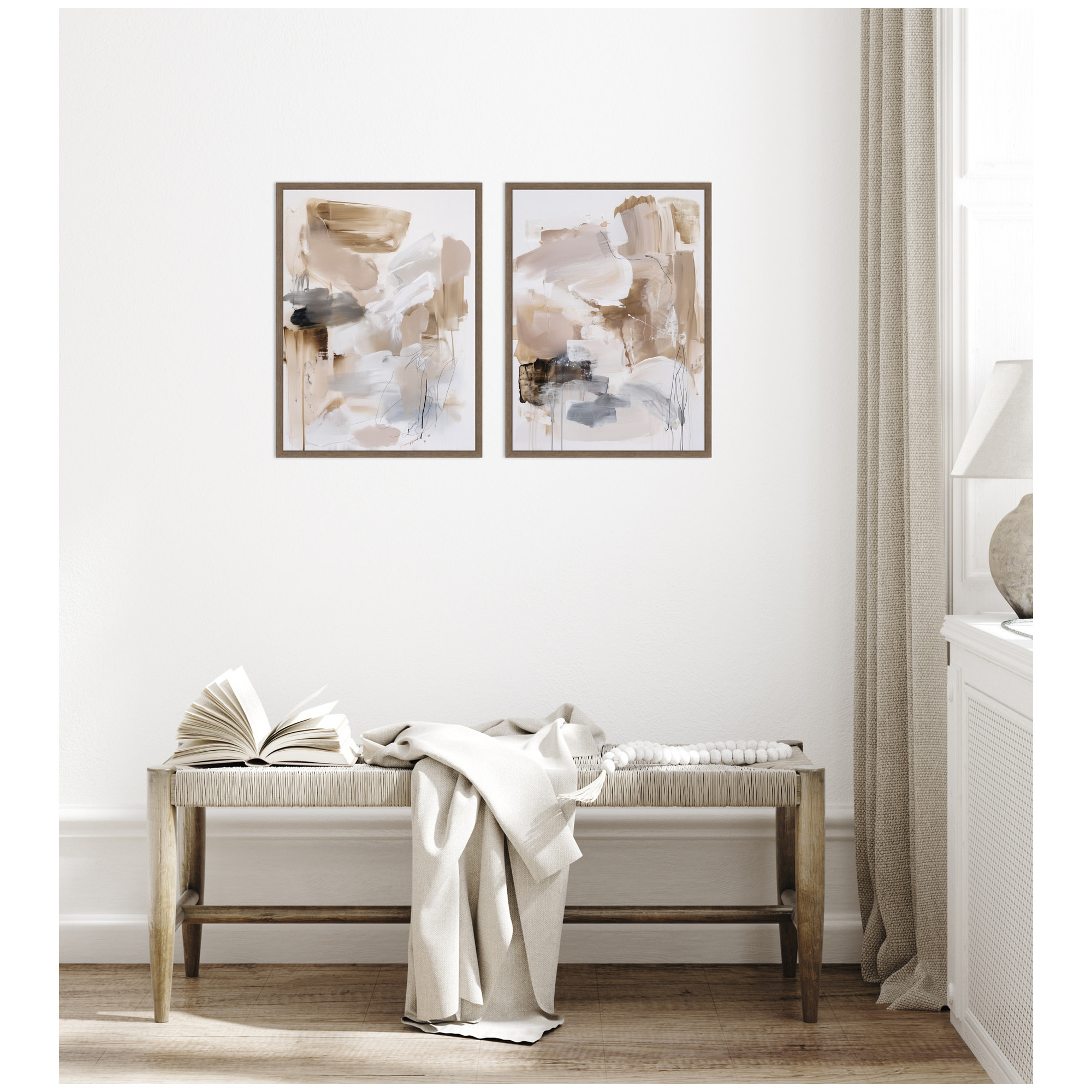 Kate and Laurel Earth Form No. 1 & No. 2 2 Piece Framed Canvas Wall Art ...