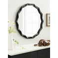 thumbnail image 1 of Kate and Laurel Endicott Modern Geometric Round Wall Mirror, 26 Inch Diameter, Black, Transitional Faceted Wood Circle Mirror for Use as Bathroom Mirror for Over Sink or Cute Nursery Mirror, 1 of 9