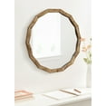 thumbnail image 1 of Kate and Laurel Endicott Modern Geometric Round Wall Mirror, 26 Inch Diameter, Natural Rustic, Transitional Faceted Wood Circle Mirror for Use as Bathroom Mirror for Over Sink or Cute Nursery Mirror, 1 of 9