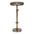thumbnail image 1 of Kate and Laurel Engles Traditional Adjustable-Height Pedestal Drink Table, 10 x 10 x 30, Antique Brass, Vintage Round Indoor Metal Plant Stand with Embossed Sunburst Pattern, 1 of 8