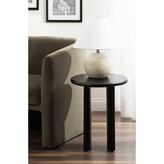 Kate and Laurel Erys Modern Wooden Round Side Table, 16 x 16 x 20, Black, Transitional Wood End Table for Use as Bedroom Nightstand or Living Room Accent Table