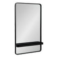 thumbnail image 1 of Kate and Laurel Estero Modern Metal Rectangle Mirror with Rounded Shelf, 20 x 34, Black, Decorative Contemporary Rounded Rectangle Shelf Mirror for Living Room or Bedroom Storage and Display, 1 of 9