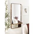 thumbnail image 1 of Kate and Laurel Estero Modern Metal Rectangle Mirror with Rounded Shelf, 20 x 34, Gold, Decorative Contemporary Rounded Rectangle Shelf Mirror for Living Room or Bedroom Storage and Display, 1 of 10