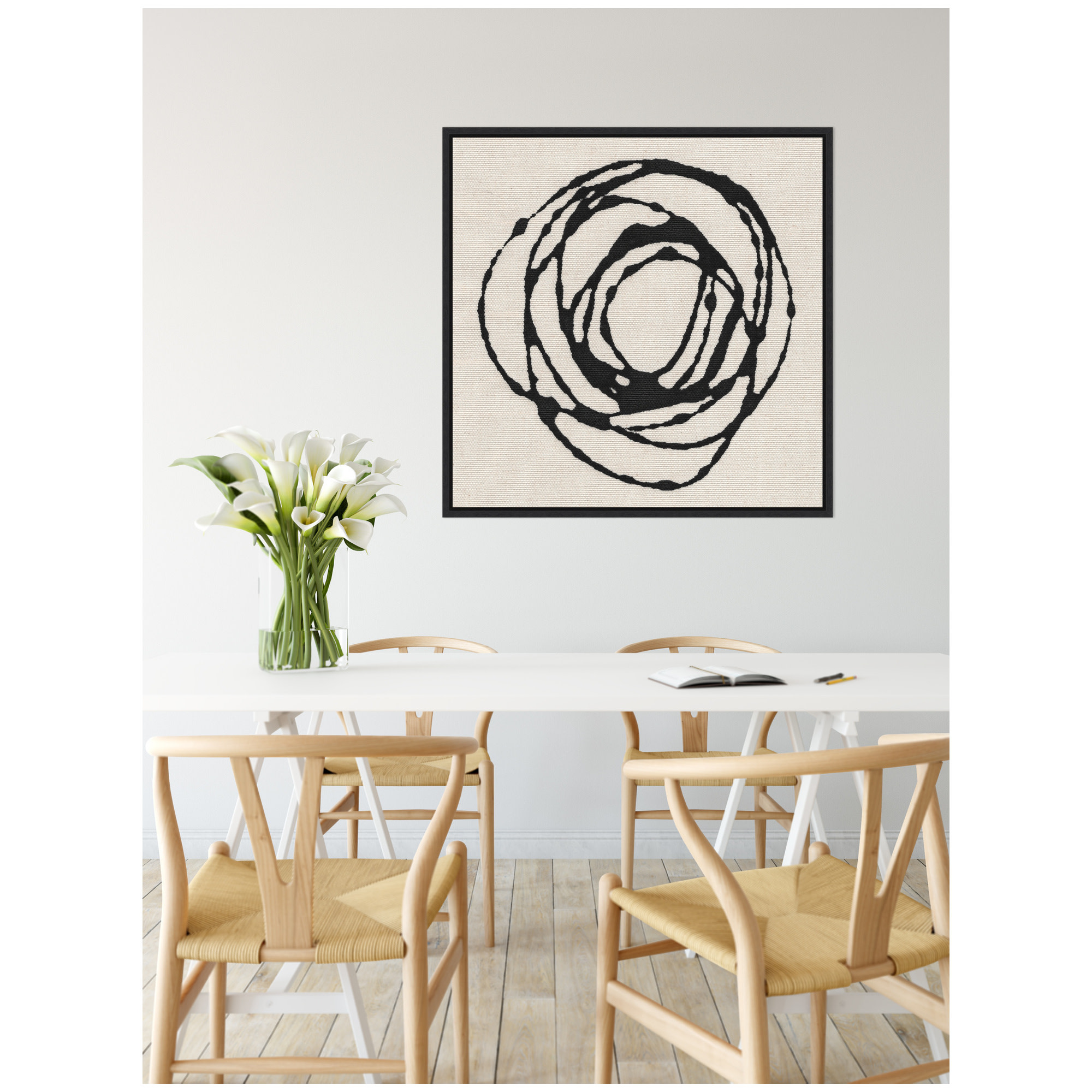 Photo inspiration: Picture Idea: Kate And Laurel Flowing Circle Abstract Framed Canvas Wall Art