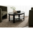 thumbnail image 1 of Kate and Laurel Foxford Modern Tiered Oval Coffee Table, 38 x 24 x 18, Black, Transitional Two-Tier Living Room Table with Storage and Resilient Wood Construction, 1 of 10
