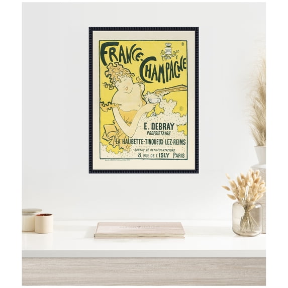 Kate and Laurel Framed Canvas Wall Art Print France Champagne 1889 91 Pierre Bonnard by The Art Institute of Chicago, 18 x 24 Sylvie Beaded Black Frame, Vintage, Cuisine Art for Wall Decor