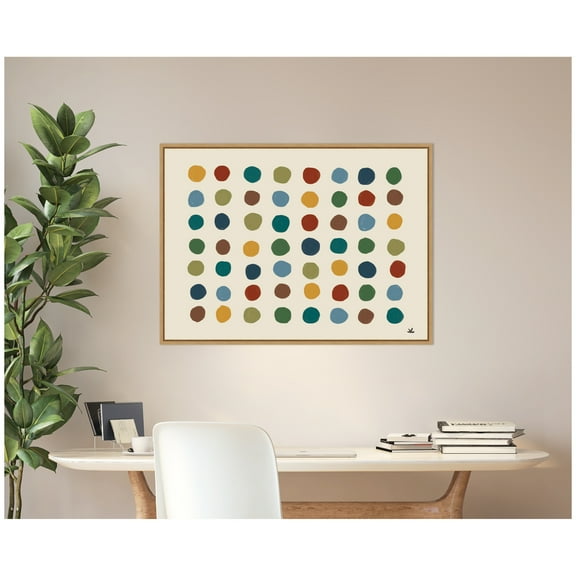 Kate and Laurel Framed Canvas Wall Art Print Meditation No. 3b by Kelly Knaga, 38 x 28 Sylvie Natural Frame, Modern Contemporary, Abstract Art for Wall Decor