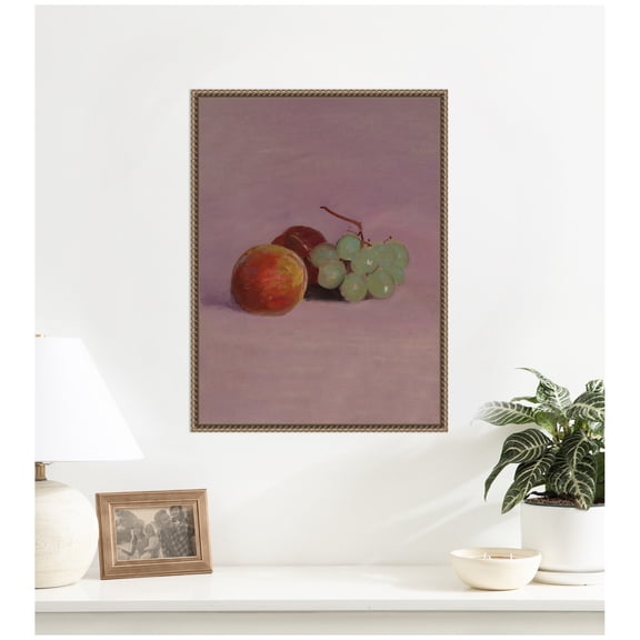 Kate and Laurel Framed Canvas Wall Art Print Still Life with Fruit 1905 Odilion Redon Vertical by Nostalgia Prints, 18 x 24 Sylvie Beaded Dark Gold Frame, Traditional, Still Life Art for Wall Decor