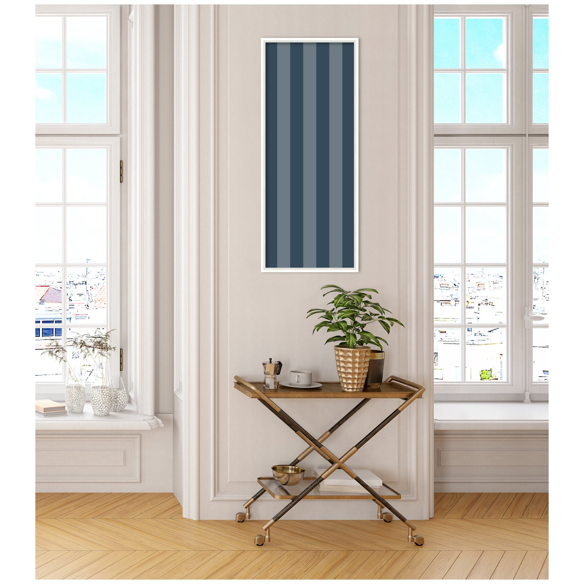 Kate and Laurel Framed Fabric Pinboard 17 x 41,  Printed Linen Modern Bulletin Board for Use as a Vision Board or Wall Organization, Lucie White Frame