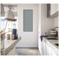 thumbnail image 1 of Kate and Laurel Framed Fabric Pinboard 18 x 42, Blue Botanical Block Print Printed Linen Classic Bulletin Board for Use as a Vision Board or Wall Organization, Florence Light Brown Frame, 1 of 8