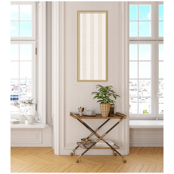 Kate and Laurel Framed Fabric Pinboard 18 x 42, Printed Linen Classic Bulletin Board for Use as a Vision Board or Wall Organization, Florence Gold Frame