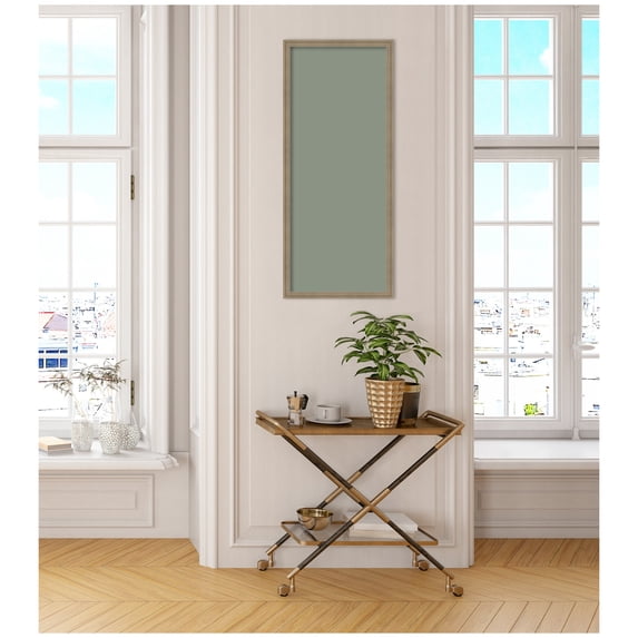 Kate and Laurel Framed Fabric Pinboard 18 x 42, Printed Linen Classic Bulletin Board for Use as a Vision Board or Wall Organization, Florence Light Brown Frame