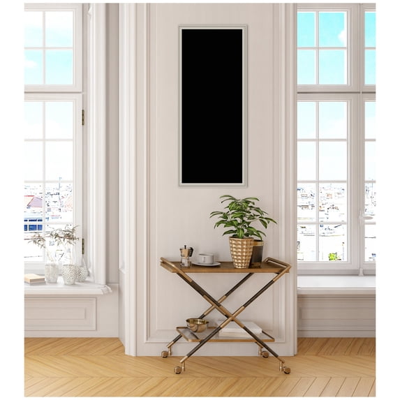Kate and Laurel Framed Fabric Pinboard 18 x 42, Printed Linen Classic Bulletin Board for Use as a Vision Board or Wall Organization, Florence Silver Frame