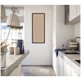 thumbnail image 1 of Kate and Laurel Framed Fabric Pinboard 18 x 42, White Scalloped Edge Printed Linen Classic Bulletin Board for Use as a Vision Board or Wall Organization, Florence Medium Brown Frame, 1 of 8