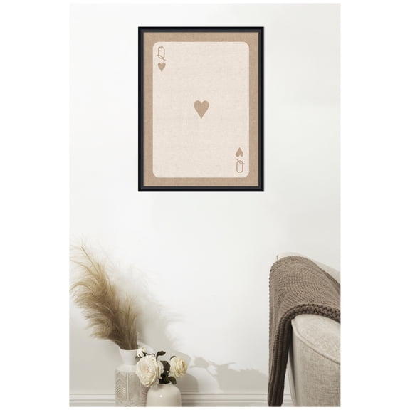 Kate and Laurel Framed Fabric Pinboard 19 x 25, Printed Linen Modern Bulletin Board for Use as a Vision Board or Wall Organization, Lucie Black Frame