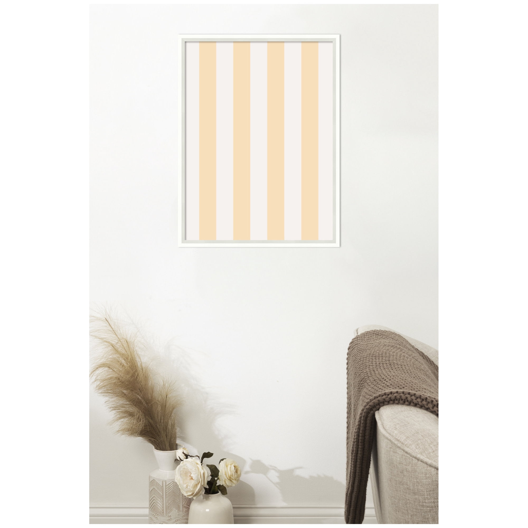 Kate and Laurel Framed Fabric Pinboard 19 x 25,  Printed Linen Modern Bulletin Board for Use as a Vision Board or Wall Organization, Lucie White Frame