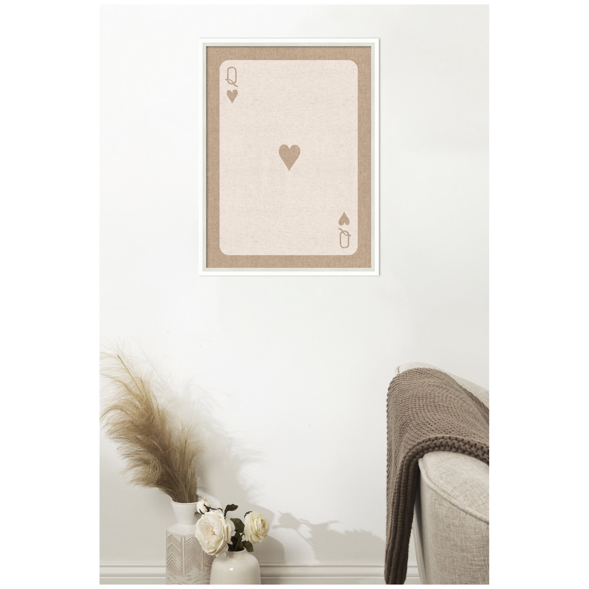 Kate and Laurel Framed Fabric Pinboard 19 x 25,  Printed Linen Modern Bulletin Board for Use as a Vision Board or Wall Organization, Lucie White Frame