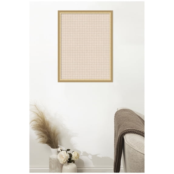 Kate and Laurel Framed Fabric Pinboard 20 x 26, Printed Linen Classic Bulletin Board for Use as a Vision Board or Wall Organization, Florence Gold Frame