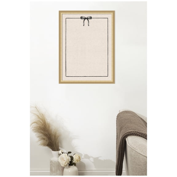 Kate and Laurel Framed Fabric Pinboard 20 x 26, Printed Linen Classic Bulletin Board for Use as a Vision Board or Wall Organization, Florence Gold Frame