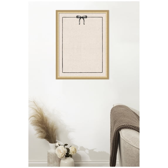Kate and Laurel Framed Fabric Pinboard 20 x 26, Printed Linen Classic Bulletin Board for Use as a Vision Board or Wall Organization, Florence Gold Frame