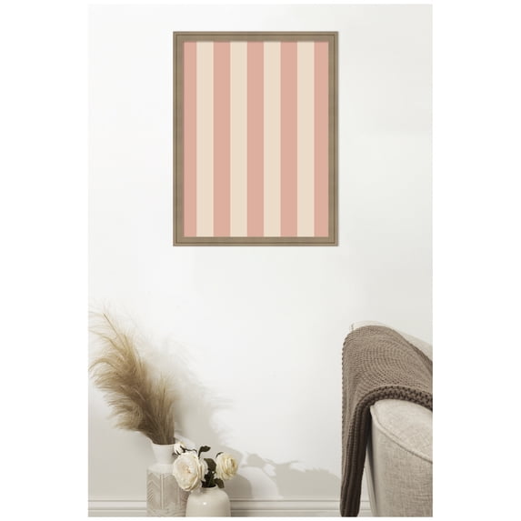Kate and Laurel Framed Fabric Pinboard 20 x 26, Printed Linen Classic Bulletin Board for Use as a Vision Board or Wall Organization, Florence Light Brown Frame