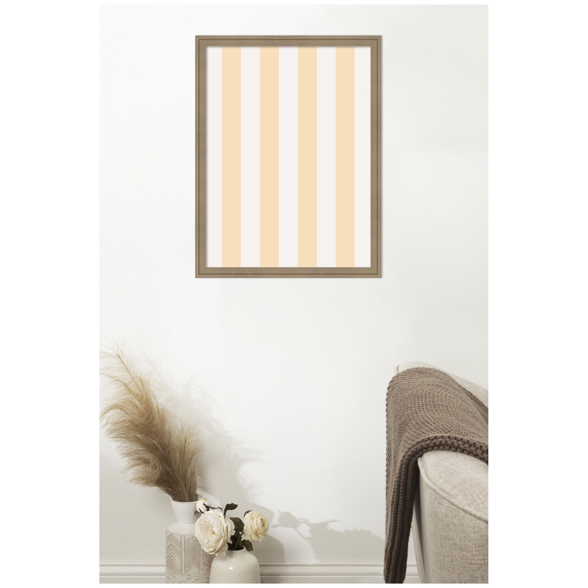 Kate and Laurel Framed Fabric Pinboard 20 x 26,  Printed Linen Classic Bulletin Board for Use as a Vision Board or Wall Organization, Florence Light Brown Frame