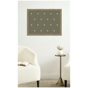 Kate and Laurel Framed Fabric Pinboard 26 x 20, Green Botanical Block Print Printed Linen Classic Bulletin Board for Use as a Vision Board or Wall Organization, Florence Light Brown Frame