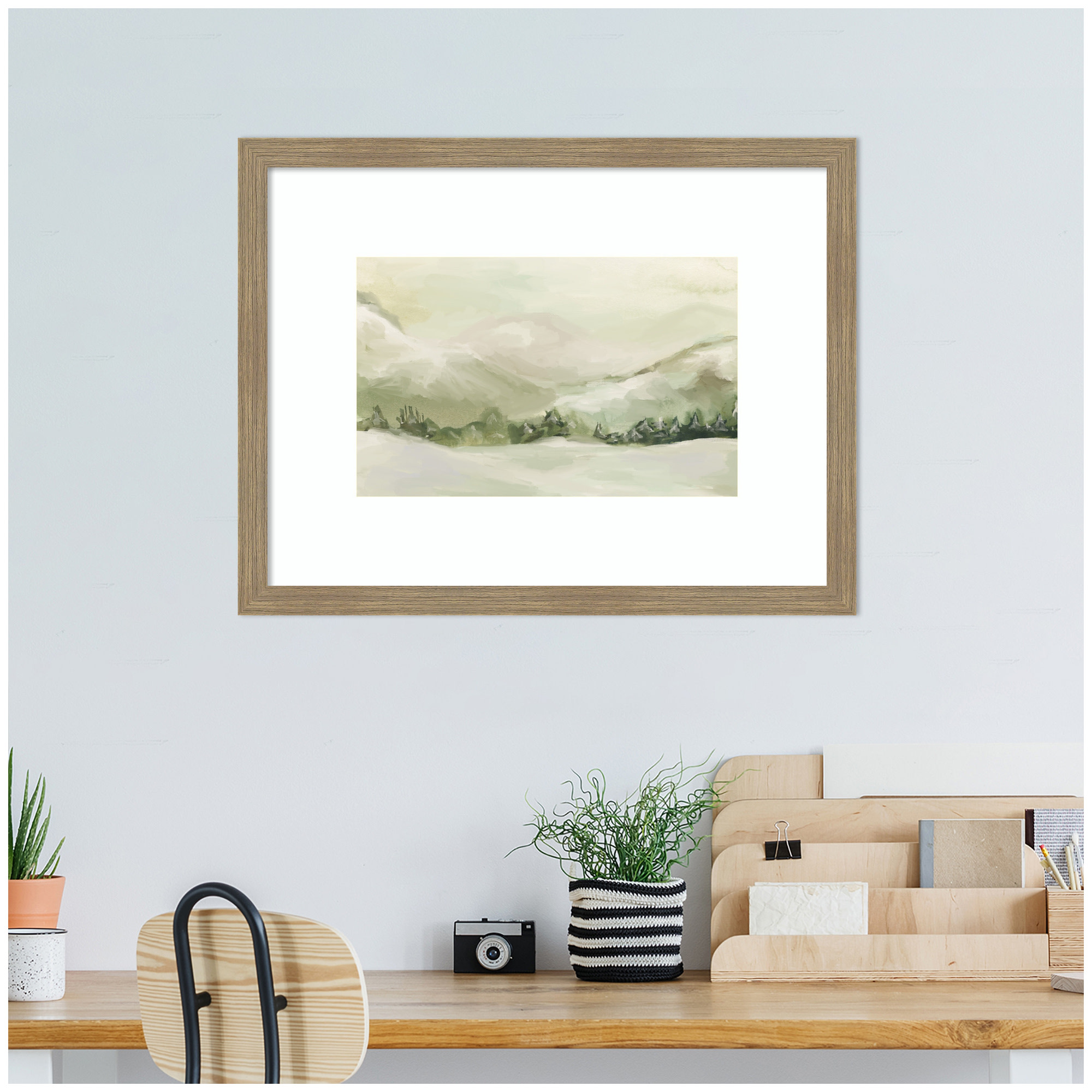 Mocka Frame Kate and Laurel Framed Wall Art Print AQ Winter Landscape No. 3 by ...