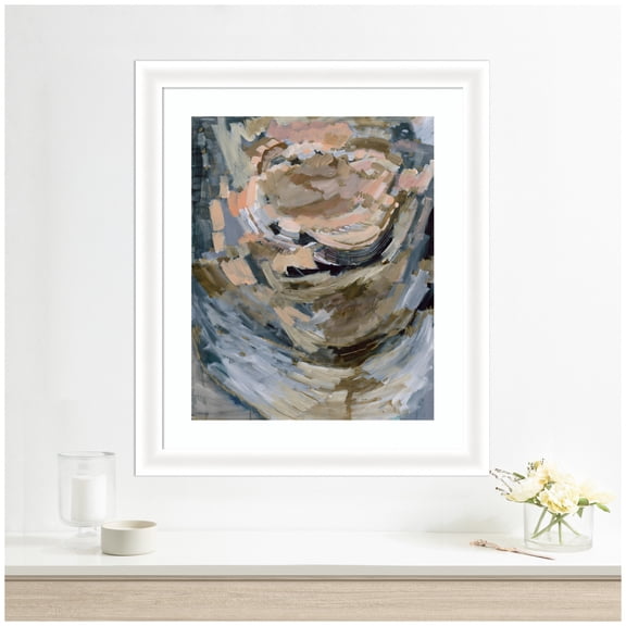 Kate and Laurel Framed Wall Art Print 'Revival Print' by Leah Nadeau, 23 x 27, Oliver White Narrow Frame, Modern Contemporary, Abstract Art for Wall Decor