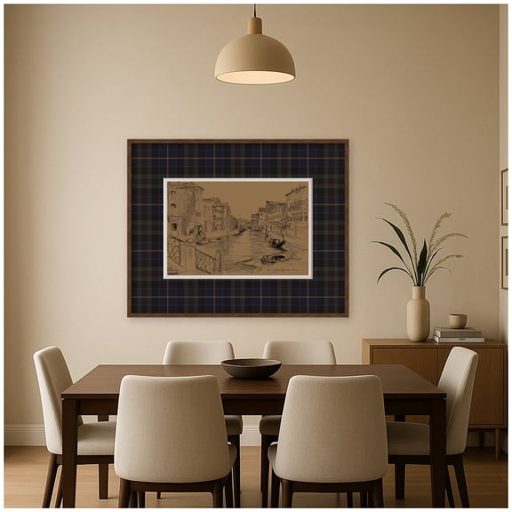 Kate and Laurel Framed Wall Art Print Venice Canal Donald Shaw MacLaughla Faux Mat by The Smithsonian American Art Museum, 41 x 33, Carlisle Brown Narrow Frame, Vintage, Cityscape Art for Wall Decor