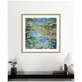 thumbnail image 1 of Kate and Laurel Framed Wall Art Print 'Waterlilies at Giverny' by Rachel Christopoulous, 34 x 34, Mila Dark Gold Frame, Mid Century Modern, Landscapes, Nature, Flowers Art for Wall Decor, 1 of 7
