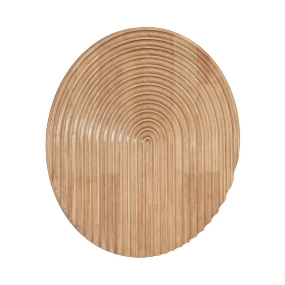 Kate and Laurel Furrow Modern Arches Round Wood Art Plaque, 24 Inch Diameter, Natural Wood, Contemporary Carved Wooden Wall Art with Rounded Dimensional Rainbow Design