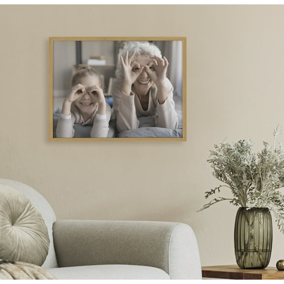 Kate and Laurel Gallery Wall Poster Frame, 12x16, Gold, Modern Photo Frame for Use as Entryway Wall Decor, Living Room Decor, or Fireplace Mantel Decor