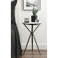 thumbnail image 1 of Kate and Laurel Gribben Modern Round Marble Side Table, 14 x 14 x 24, White and Gray Gunmetal, Tripod-Base Bedside Table for Display and Storage as a Bedroom Nightstand or Living Room Accent, 1 of 9