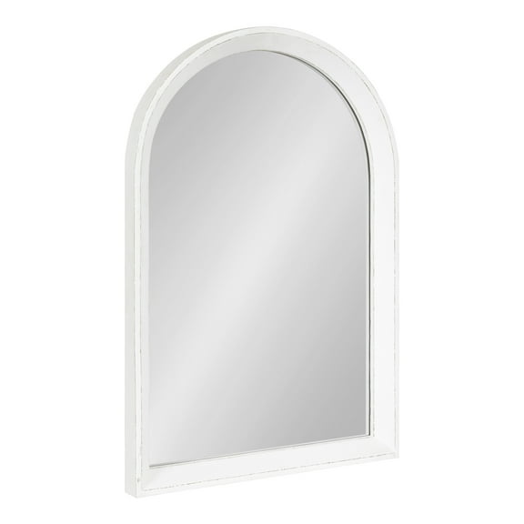 Kate and Laurel Hartman Farmhouse Arched Wall Mirror, 20 x 30, White, Decorative Modern Farmhouse Wall Accent Mirror with Arched Shape and Robust Craftsmanship